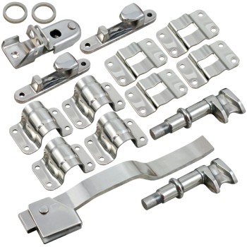 Door Lock Kit. Suit 34mm Pipe - Stainless Steel